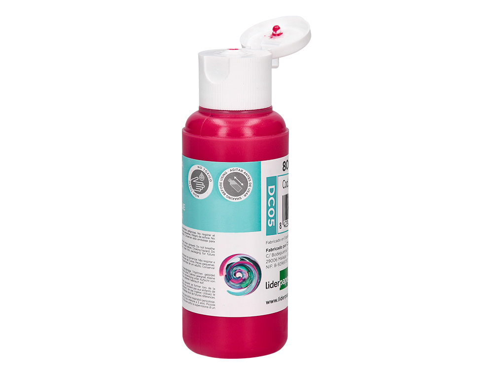 PEINTURE ACRYLIQUE LIDERPAPEL COLORIS MAGENTA BOUTEILLE 80ML