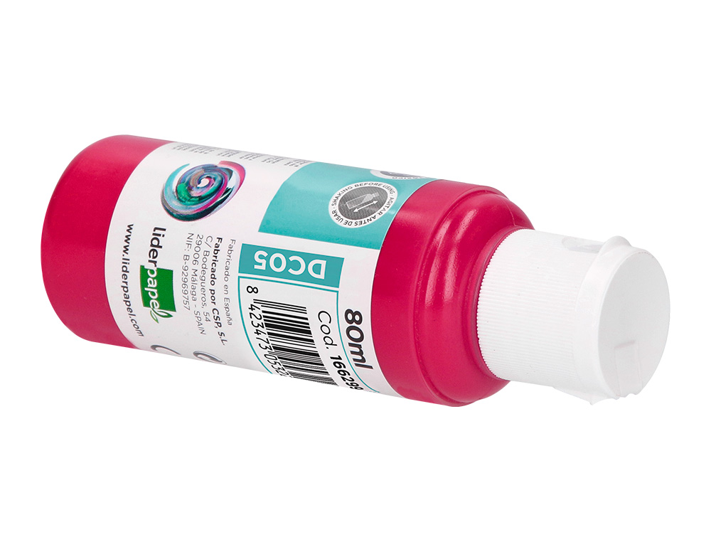 PEINTURE ACRYLIQUE LIDERPAPEL COLORIS MAGENTA BOUTEILLE 80ML