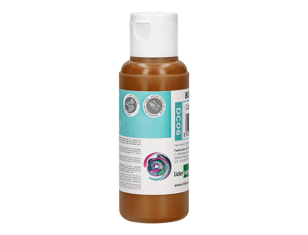 PEINTURE ACRYLIQUE LIDERPAPEL COLORIS MARRON BOUTEILLE 80ML