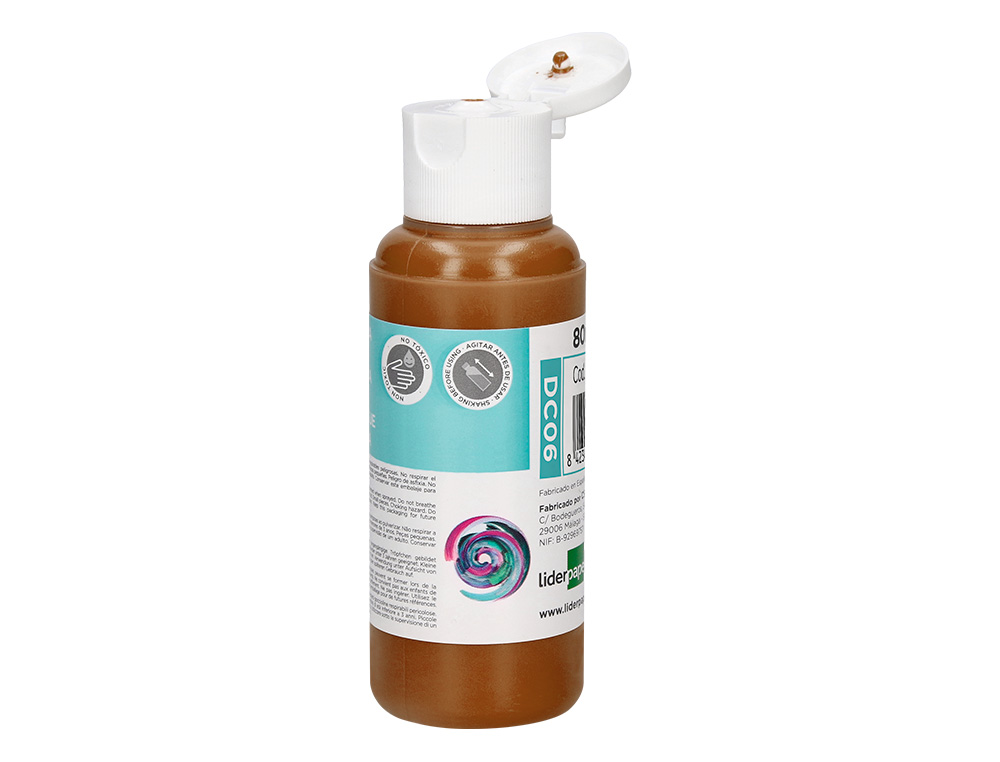 PEINTURE ACRYLIQUE LIDERPAPEL COLORIS MARRON BOUTEILLE 80ML