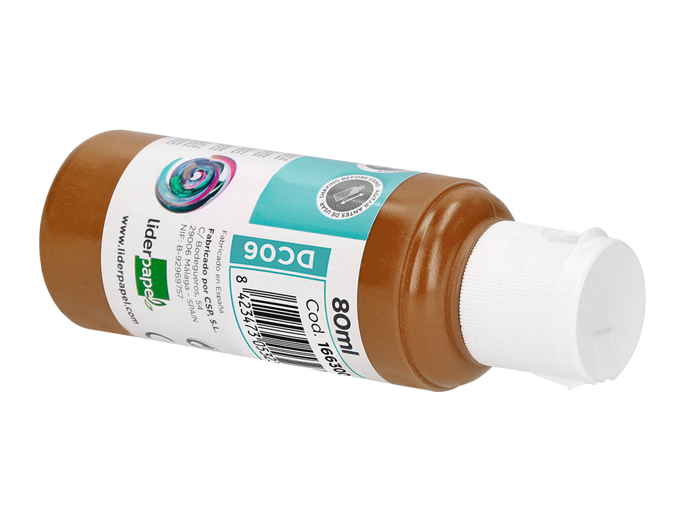 PEINTURE ACRYLIQUE LIDERPAPEL COLORIS MARRON BOUTEILLE 80ML