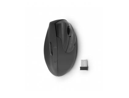 SOURIS SANS FIL ERGONOMIQUE VERTICALE POUR DROITIERS      OPTIQUE 4 BOUTONS 2,4GHZ      RECEPTEUR SANS FIL USB