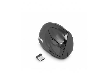 SOURIS SANS FIL ERGONOMIQUE VERTICALE POUR DROITIERS      OPTIQUE 4 BOUTONS 2,4GHZ      RECEPTEUR SANS FIL USB