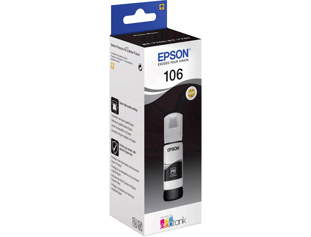 CARTOUCHE ENCRE EPSON /106 ECOTANK INK BOTTLE /ECOTANK ET-7700 / ET-7750 NOIR