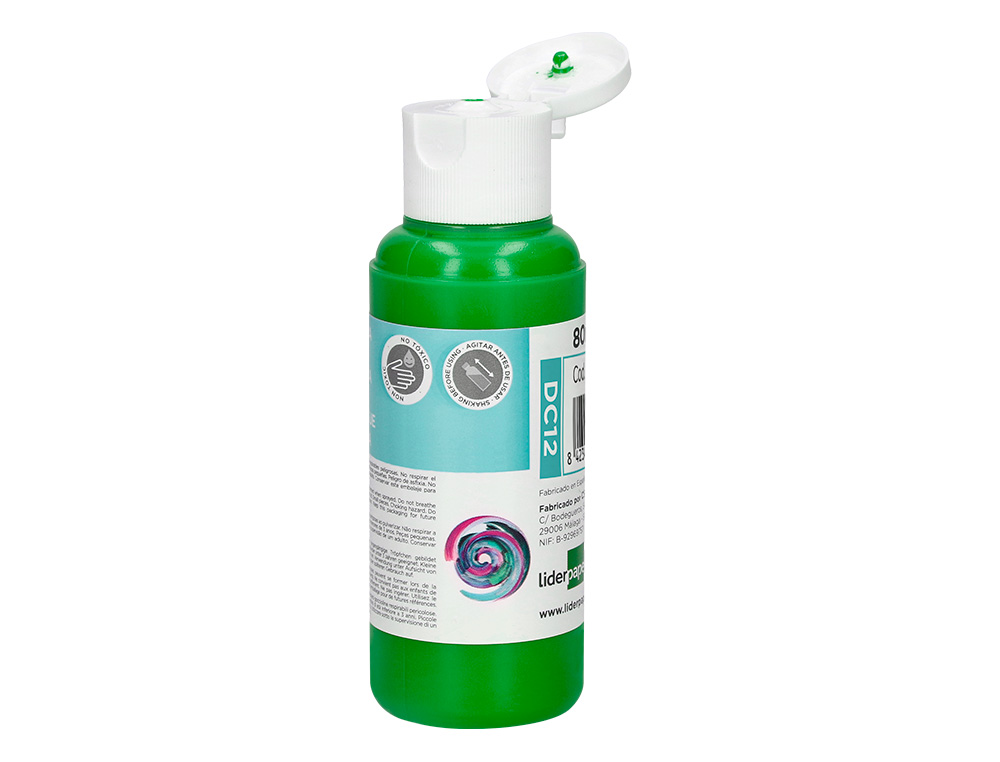 PEINTURE ACRYLIQUE LIDERPAPEL COLORIS VERT BOUTEILLE 80ML