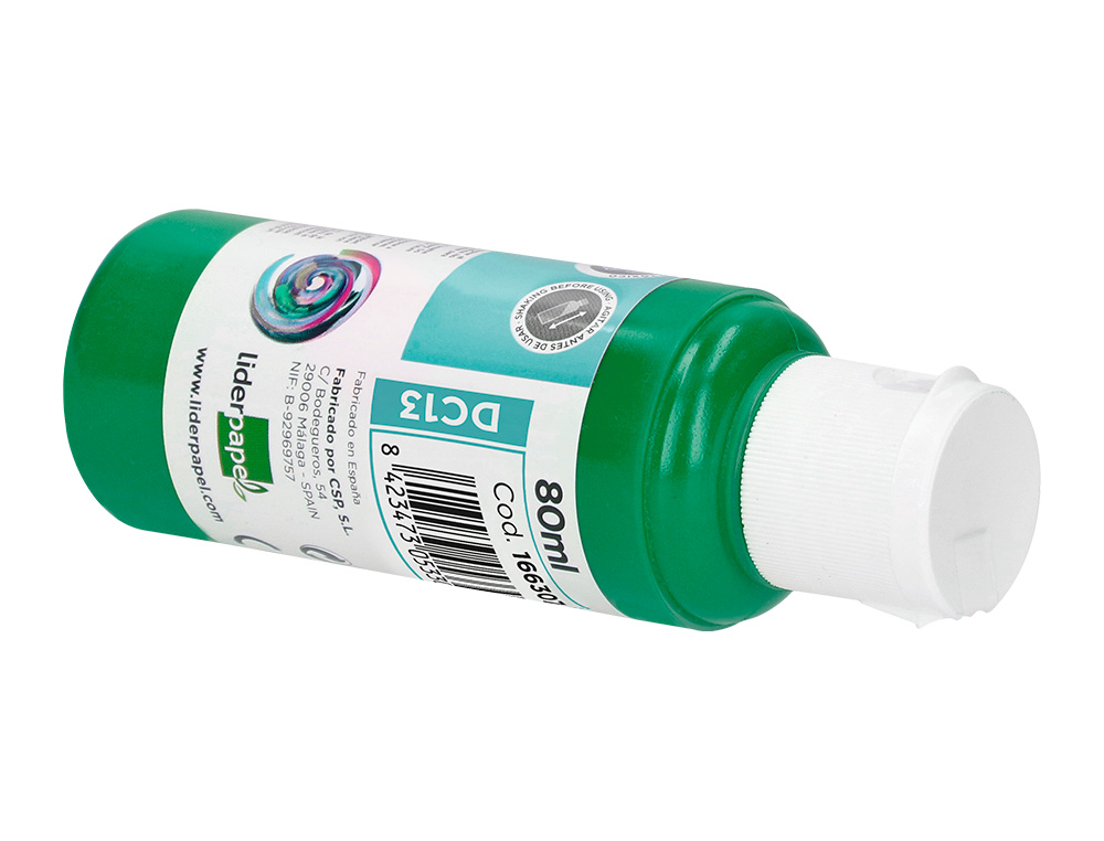 PEINTURE ACRYLIQUE LIDERPAPEL COLORIS VERT FONCE BOUTEILLE 80ML