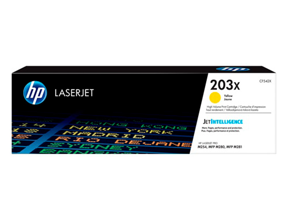 CARTOUCHE HP LASERJET 203X-CF 542X COULEUR JAUNE 2500 PAG