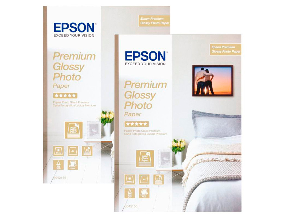 PAPIER PHOTO EPSON GLOSSY A4 255G/M2 2 EN 1 15 FEUILLES
