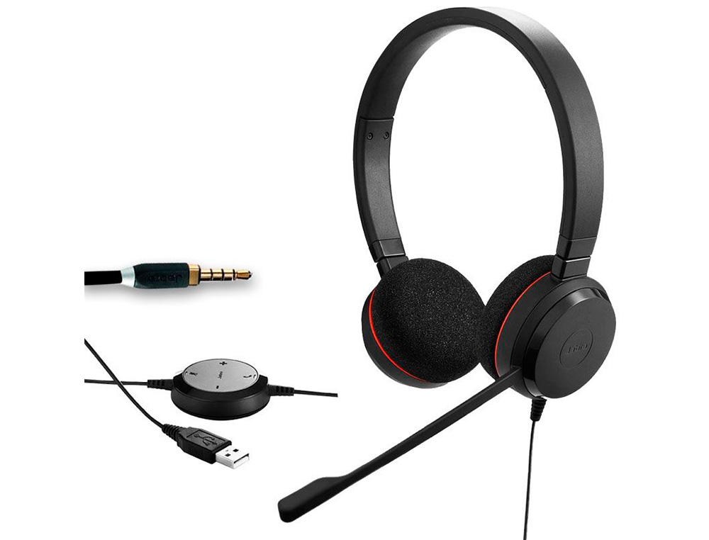 CASQUE FILAIRE JABRA EVOLVE 30 DUO MS USB-A MICRO CASQUE ISOLATION ACOUSTIQUE