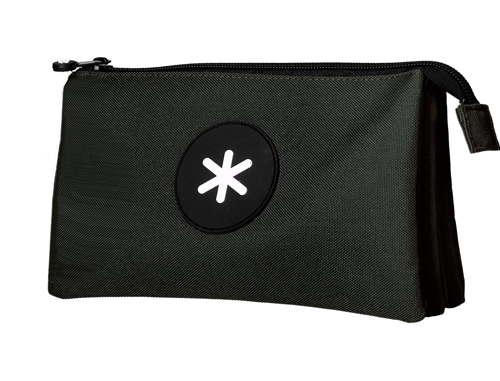 TROUSSE SCOLAIRE ANTARTIK PLATE 3 COMPARTIMENTS         220X30X120MM COLORIS NOIR