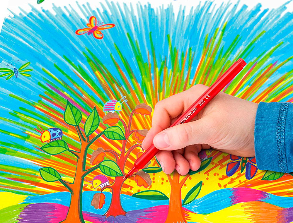 STYLO FEUTRE STAEDTLER 325 POINTE MOYENNE 1MM PACK DE 24 COULEURS ASSORTIES