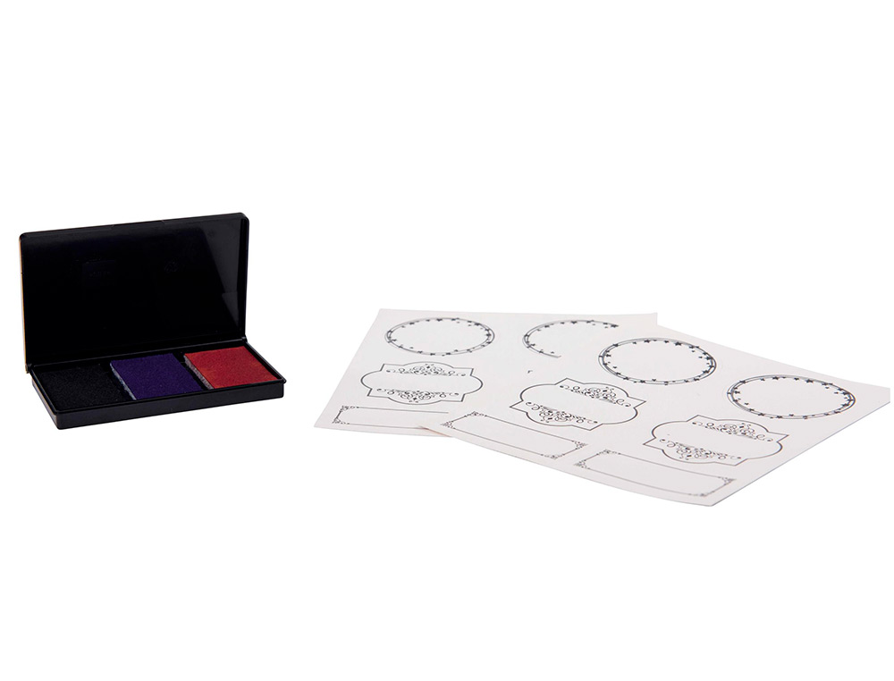 KIT TAMPON TRODAT VINTAGE FELICITATIONS 1 TAMPO +1 ENCREUR+ ETIQUETTES