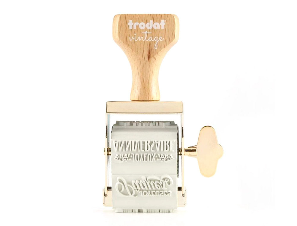 KIT TAMPON TRODAT VINTAGE FELICITATIONS 1 TAMPO +1 ENCREUR+ ETIQUETTES
