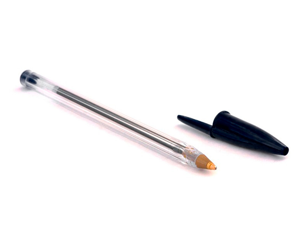 STYLO-BILLE BIC CRISTAL ÉCRITURE MOYENNE 0.5MM ENCRE CLASSIQUE BILLE INDÉFORMABLE CAPUCHON COULEUR ENCRE NOIR