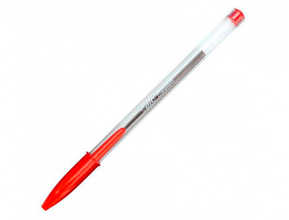 STYLO-BILLE BIC CRISTAL ÉCRITURE MOYENNE 0.5MM ENCRE CLASSIQUE BILLE INDÉFORMABLE CAPUCHON COULEUR ENCRE ROUGE