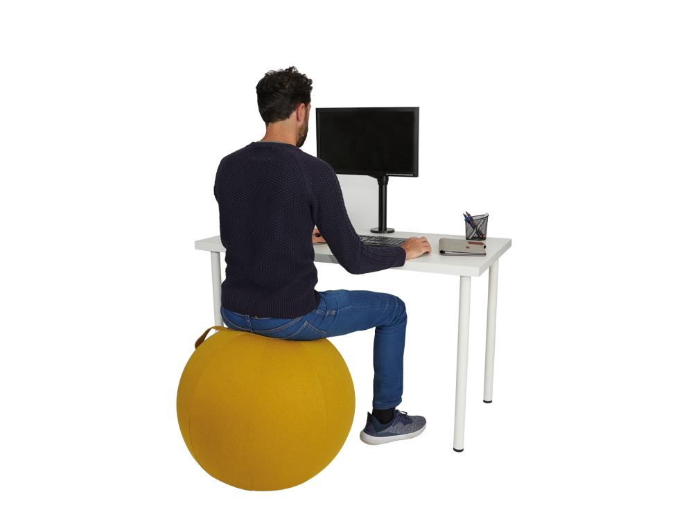 BALLON D'ASSISE ALBA ERGONOMIQUE PVC ET TISSU      POLYESTER SAFRAN