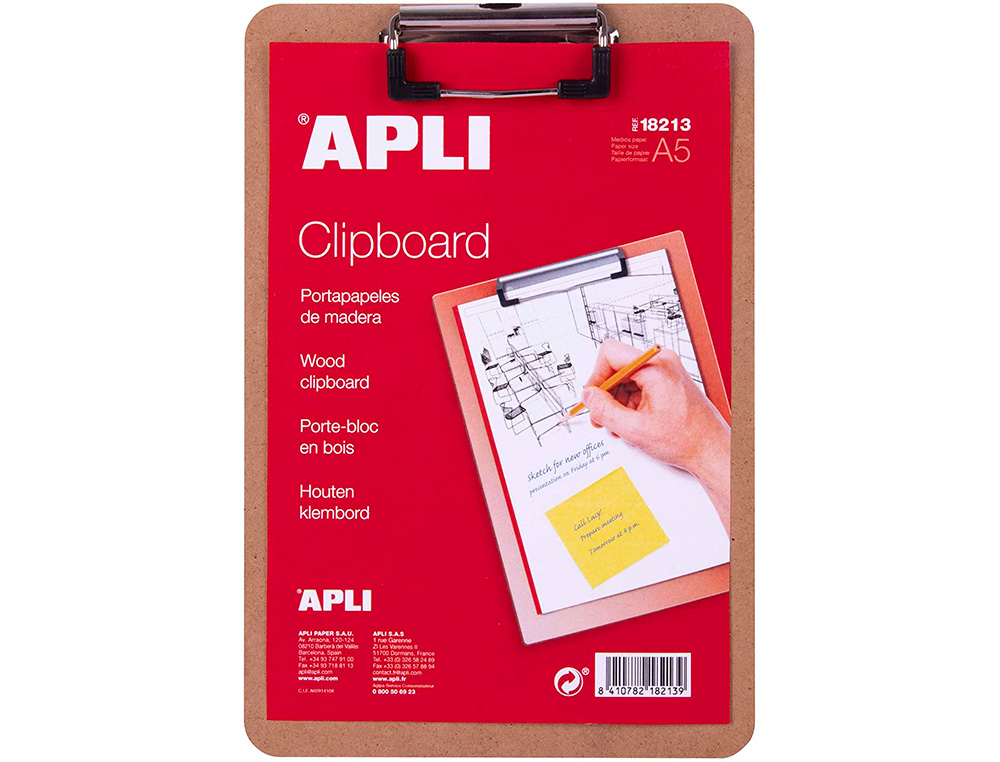 PORTE-BLOC APLI EN BOIS FORMAT A5