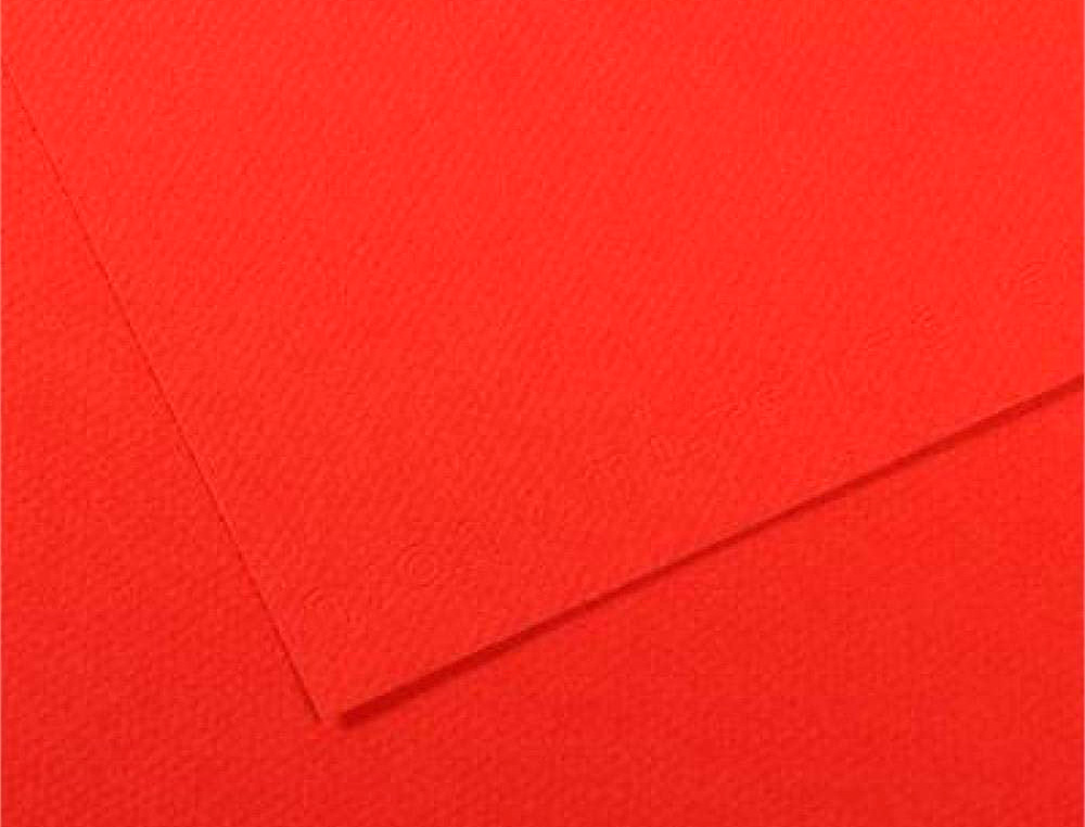 PAPIER DESSIN CANSON FEUILLE MI-TEINTES N 506 GRAIN GELATINE HAUTE TENEUR COTON 160G 50X X65CM UNICOLORE COQUELICOT