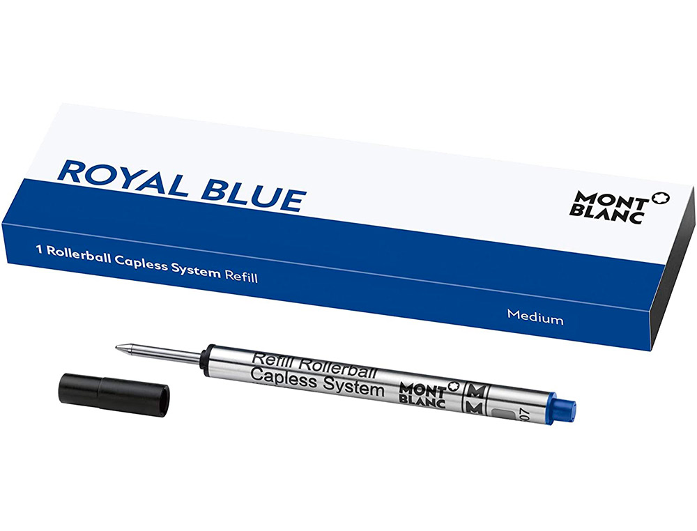 RECHARGE ROLLER CARPENTRAS TYPE MONT BLANC BLEU. BLISTER DE 2