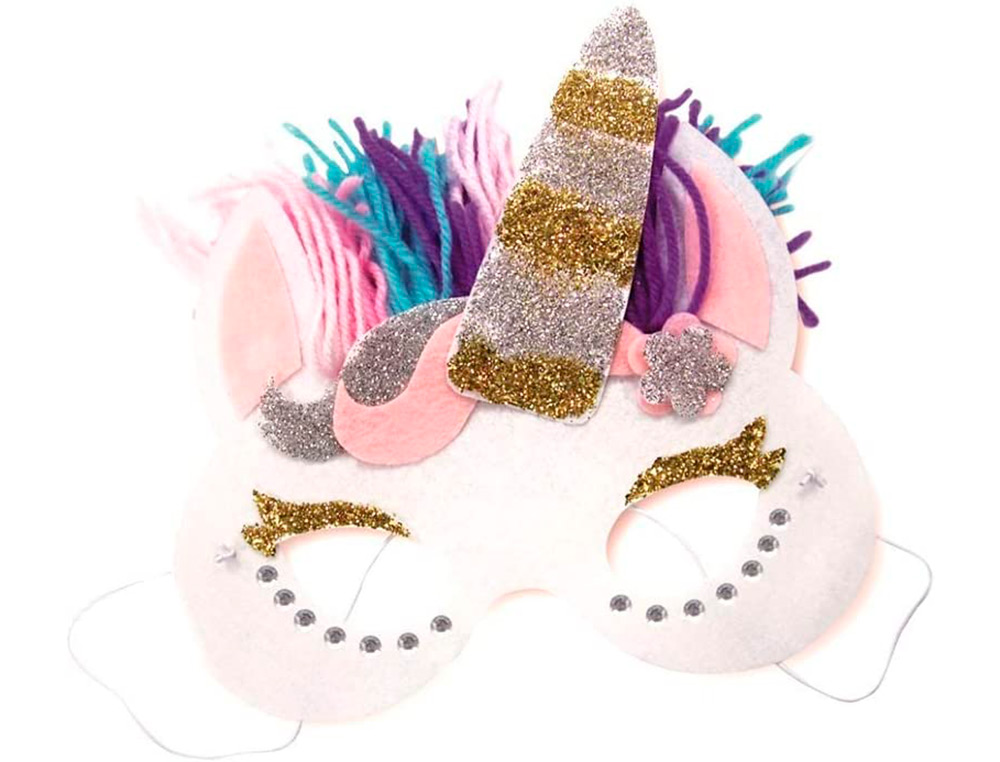 MASQUE EN FEUTRINE GRAINE CREATIVE KIT MASQUE A ASSEMBLER ET ACCESSOIRES MODELE LICORNE
