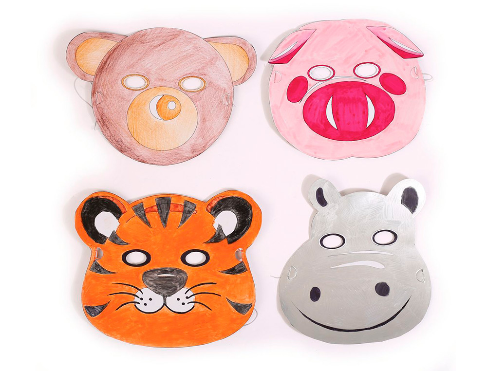 MASQUE PLAT GRAINE CREATIVE A PERSONNALISER CARTON 250G/M2 PETITS ANIMAUX LOT DE 6U