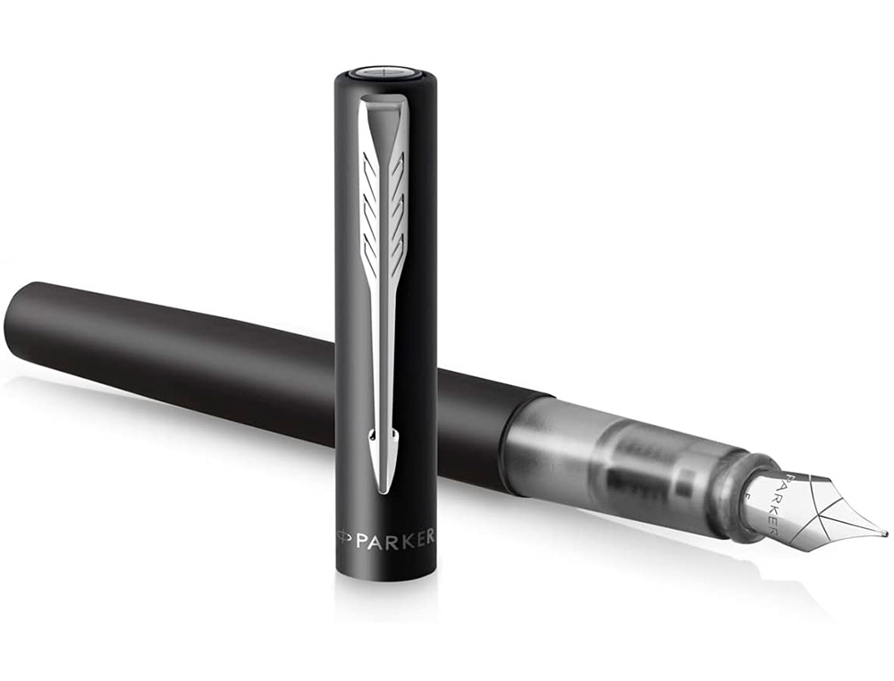 STYLO-PLUME PARKER VECTOR XL METALLIQUE POINTE MOYENNE NOIR COFFRET CADEAU
