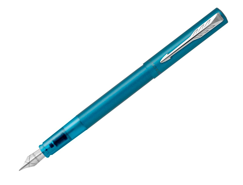 STYLO-PLUME PARKER VECTOR XL METALLIQUE POINTE MOYENNE BLEU CANARD COFFRET CADEAU