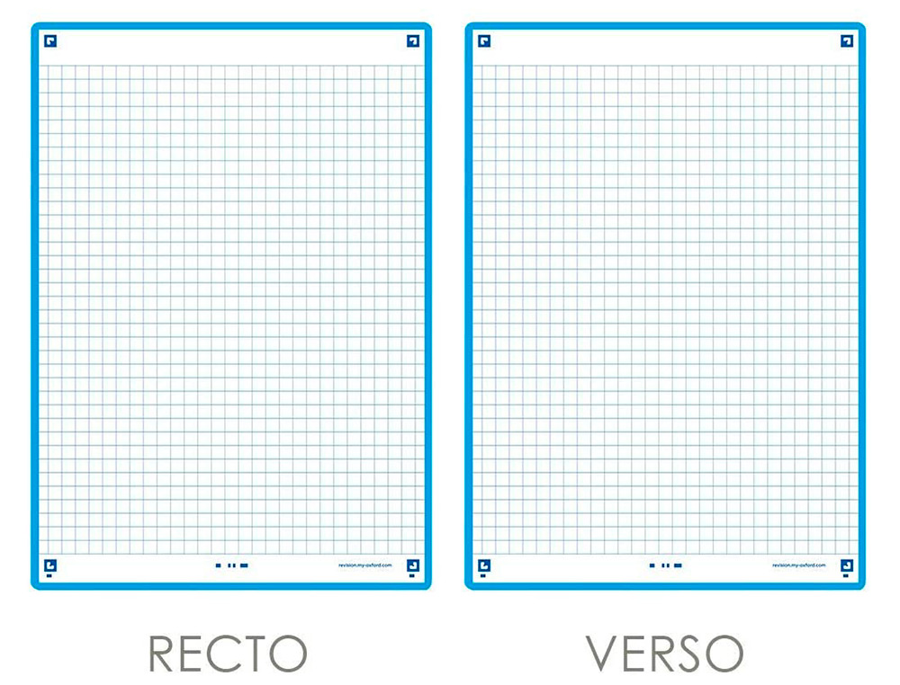 FICHES BRISTOL OXFORS REVISION 2.0 A5 PERFOREE 32 FICHES/FILM Q5X5 CADRE TURQUOISE