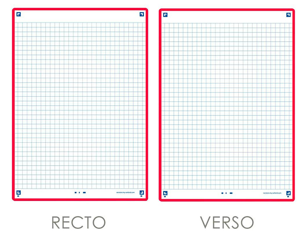 FICHES BRISTOL OXFORD REVISION 2.0 A5 PERFOREE 32 FICHES/FILM Q5X5 CADRE ROUGE
