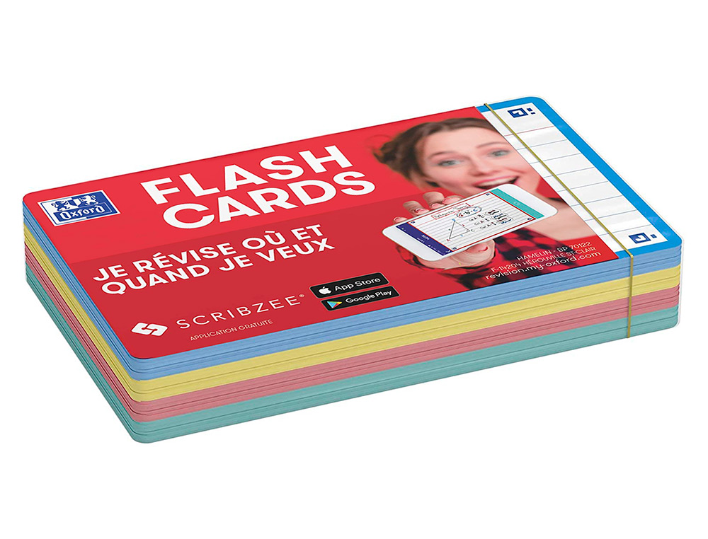 FICHES BRISTOL OXFORD FLASH 2.0 75X125MM 32 FICHES/FILM L7MM CARTON ASSORTI