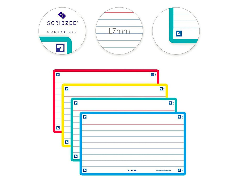 FICHES BRISTOL OXFORD FLASH 2.0 75X125MM 32 FICHES/FILM L7MM CARTON ASSORTI