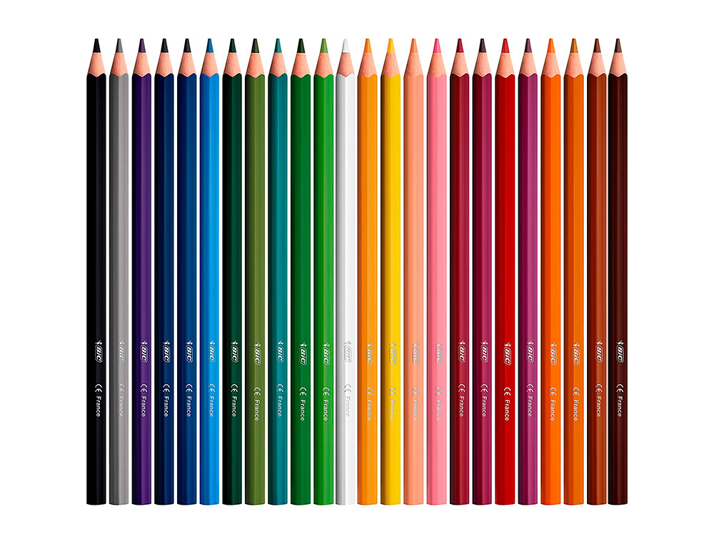 CRAYONS COULEUR BIC INTENSITY UP CORPS TRIANGULAIRE PACK DE 24