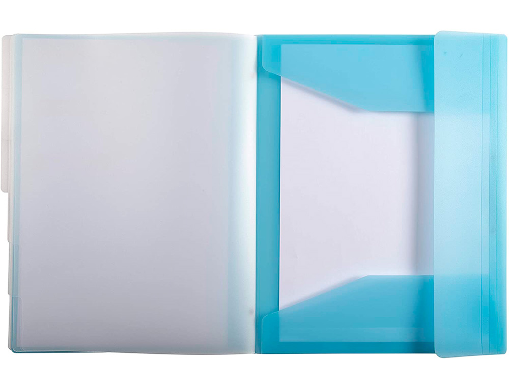 TRIEUR EXACOMPTA POLYPROPYLENE 3 RABATS CHROMALINE PASTEL 6 COMPARTIMENTS