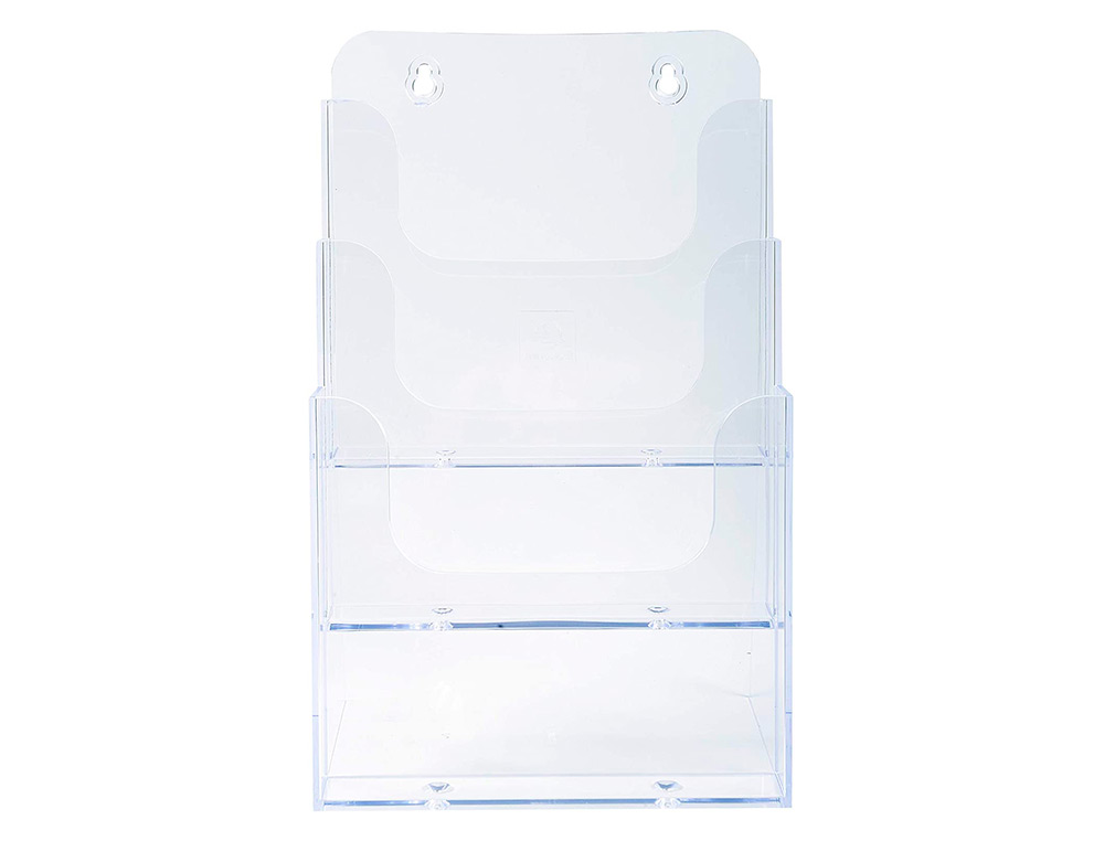 DISTRIBUTEUR EXACOMPTA POLYSTYRENE FORMAT A5 VEERTICAL 3 COMPARTIMENTS TRANSPARENT