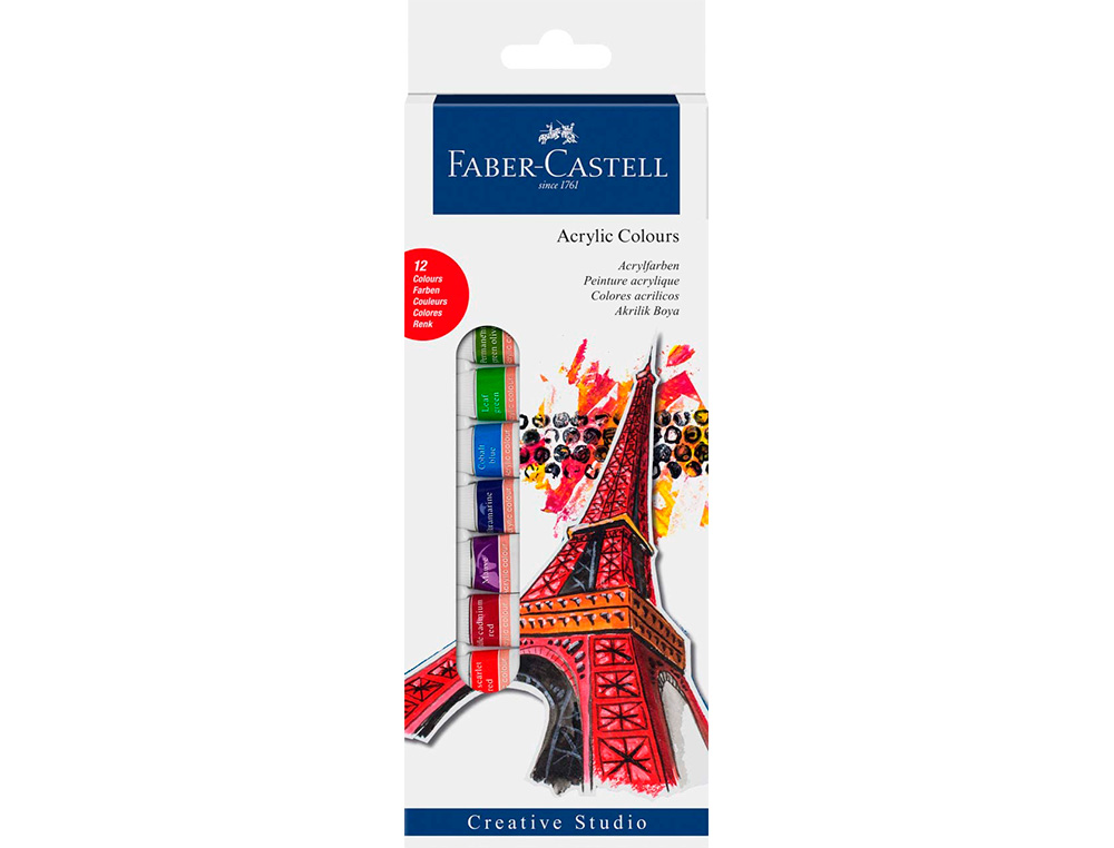 PEINTURE ACRYLIQUE FABER CASTELL BOITE DE 12