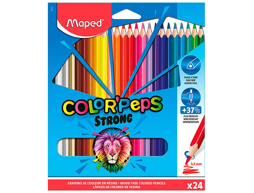 CRAYONS DE COULEURS MAPED STRONG ULTRA-R SISTANTS TUBE M TAL POCHETTE DE 12