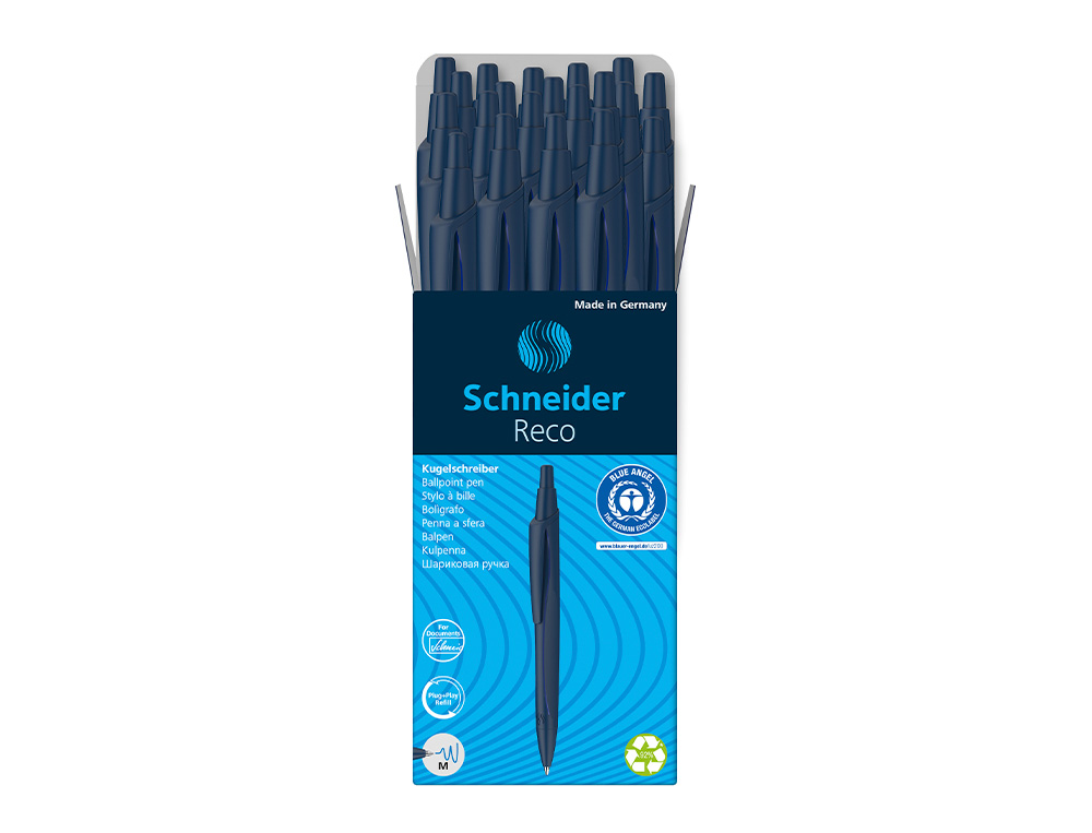 STYLO A BILLE SCHNEIDER RECO BLEU RECHARGE ECO 725M ECRITURE BLEU