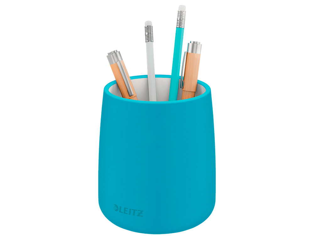 POT A CRAYON LEITZ COSY CERAMIQUE BLEU 108MM DIAMETRE 85MM