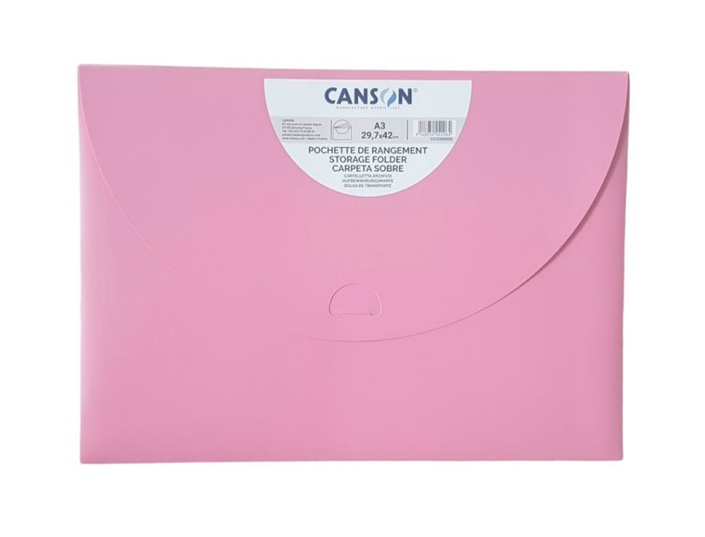 POCHETTE DE RANGEMENT CANSON 34X47CM 500Á - X3 COULEURS PASTEL ASSORTIES NEW