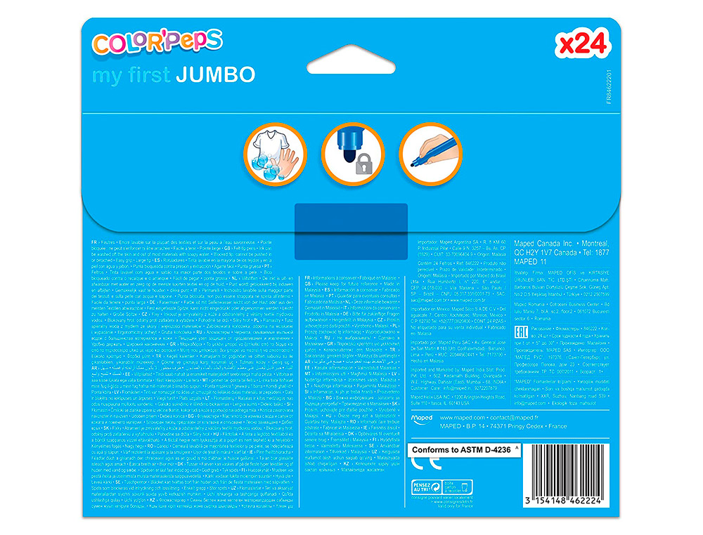 24 FEUTRES PREMIER GE COLOR'PEPS MAXI POUR B B