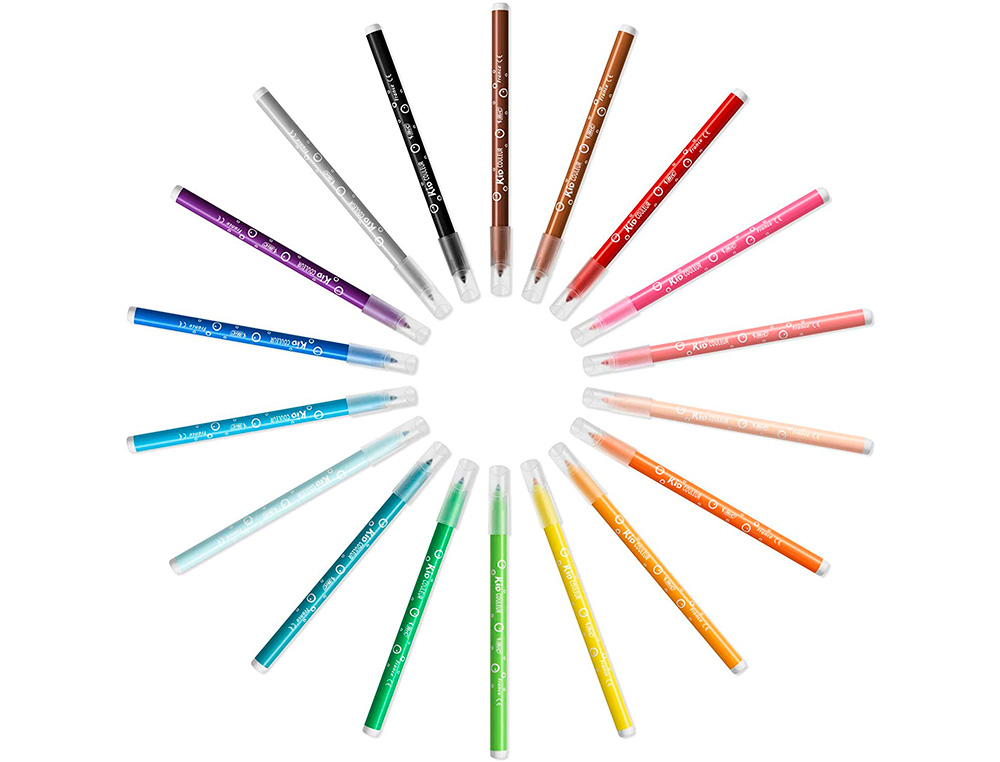 FEUTRES DE COLORIAGE BIC ENCRE ULTRA LAVABLE. POINTE DE 1 MM. D COR FANTAISIE. POT DE 36 UNIT S