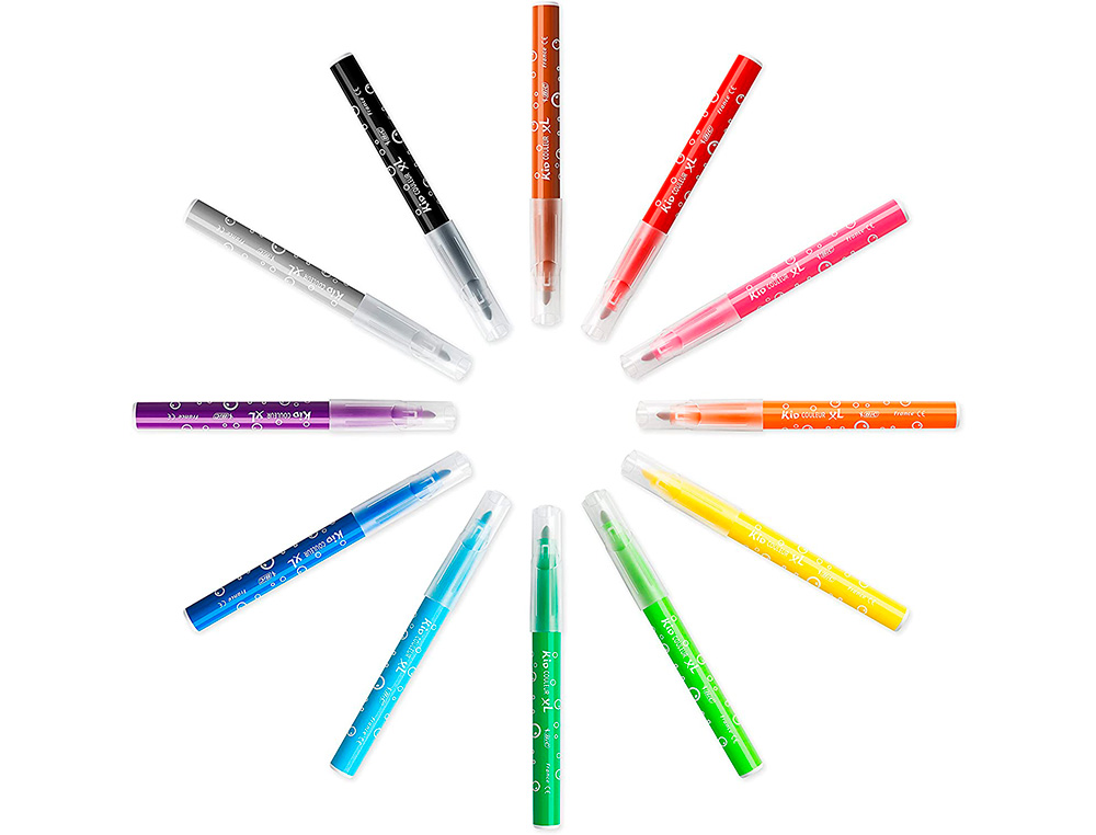 FEUTRE DE COLORIAGE BIC KID COULEUR XL - CLASS PACK X 96  POINTE LARGE 12 COULEURS      ASSORTIES - (A PARTIR DE 3