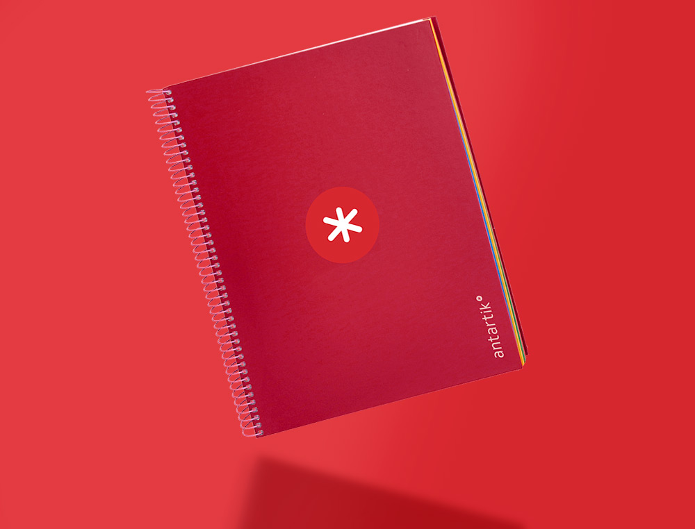 CAHIER SPIRALE ANTARTIK A4 240P 100G REMBORDE 5X5MM MICROPERFORE 5 BANDES 4 TROUS COLORIS FRAMBOISE
