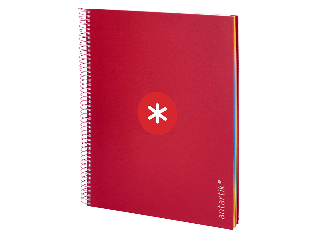CAHIER SPIRALE ANTARTIK A4 240P 100G REMBORDE 5X5MM MICROPERFORE 5 BANDES 4 TROUS COLORIS FRAMBOISE