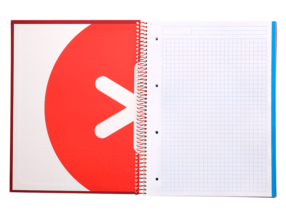 CAHIER SPIRALE ANTARTIK A4 240P 100G REMBORDE 5X5MM MICROPERFORE 5 BANDES 4 TROUS COLORIS FRAMBOISE