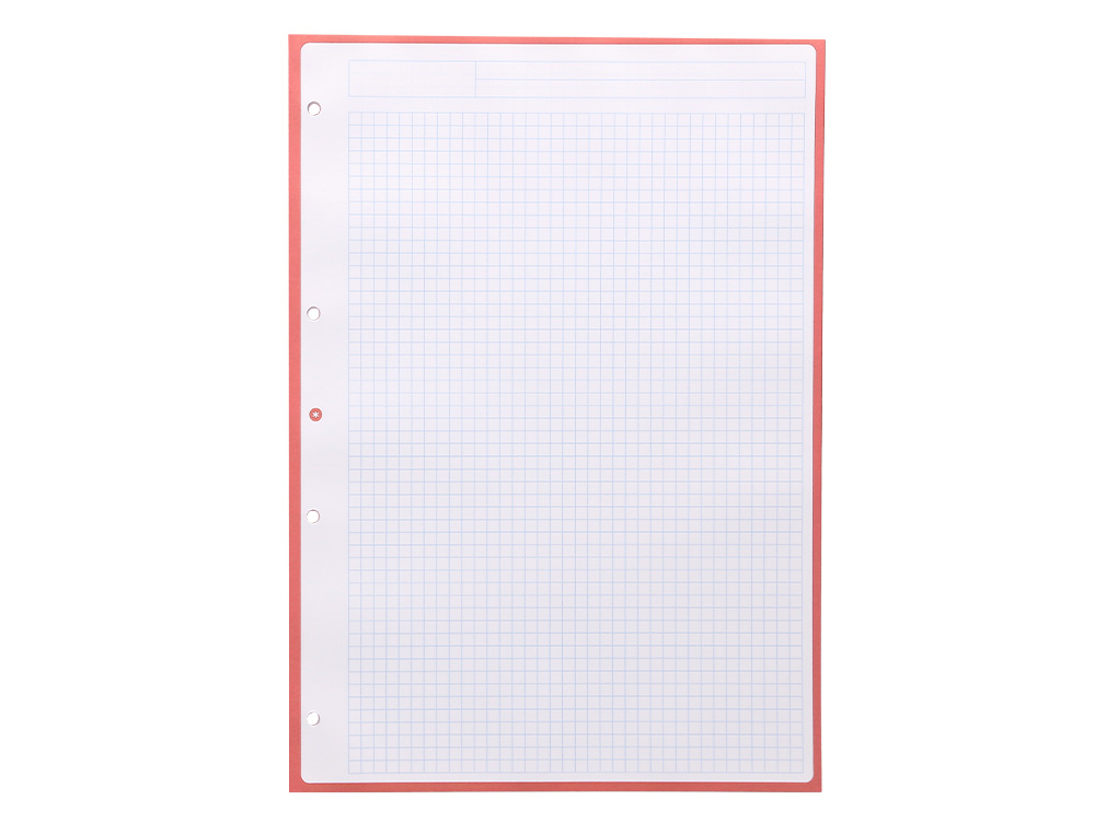 FEUILLET MOBILE ANTARTIK A4 80FEUILLES 100G QUADRILLAGE 5MM 4 TROUS BORD COLORIS ROSE