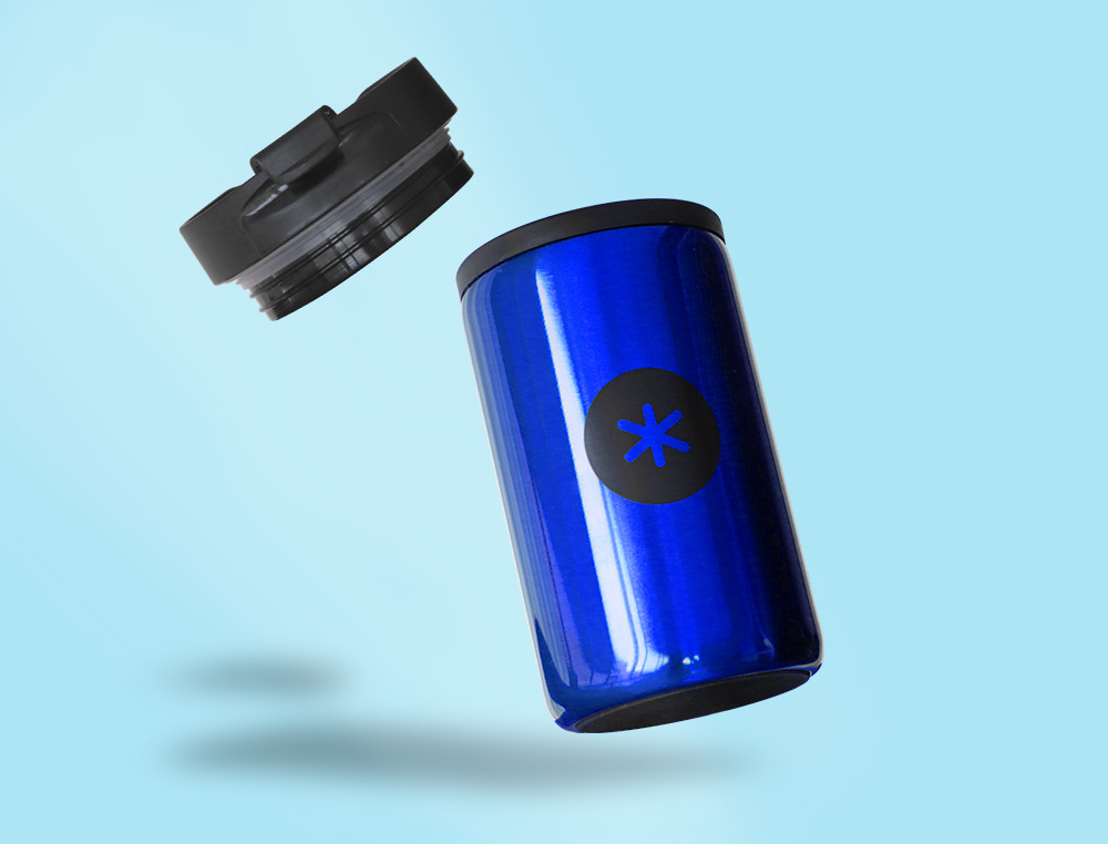 GOURDE ANTARTIK ACIER INOXYDABLE COUVERCLE DISTRIBUTEUR SYSTEME DE SECURITE 290 ML BLEU