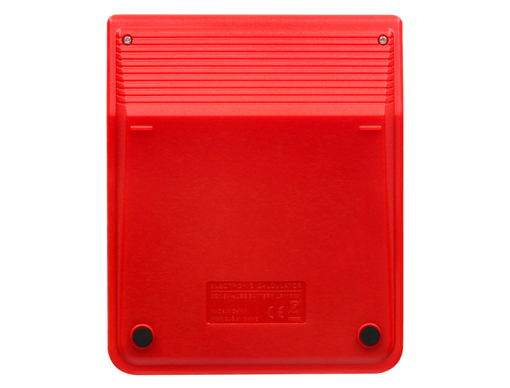 CALCULATRICE DE BUREAU LIDERPAPEL XF22 10 CHIFFRES SOLAIRE ET PILES 127X105X24 MM COLORIS ROUGE