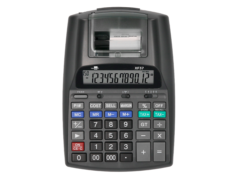 CALCULATRICE LIDERPAPEL IMPRIMANTE PROFESSIONNELLE BICOLORE 12 CHIFFRES 225X158X56MM COLORIS NOIR