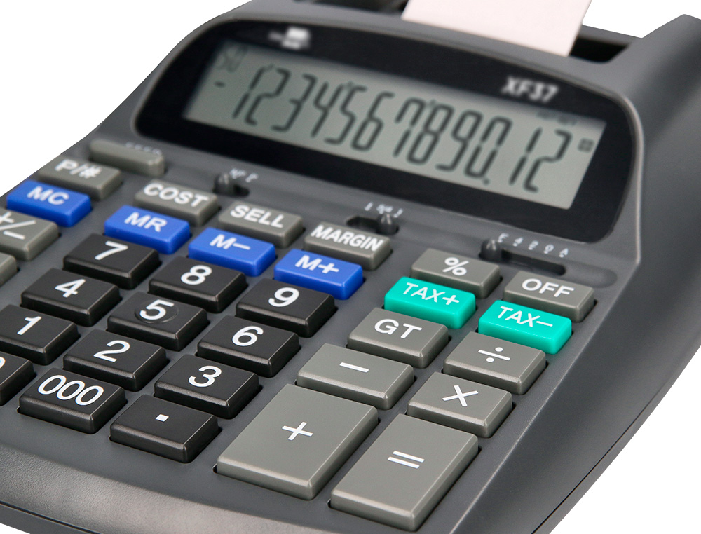 CALCULATRICE LIDERPAPEL IMPRIMANTE PROFESSIONNELLE BICOLORE 12 CHIFFRES 225X158X56MM COLORIS NOIR